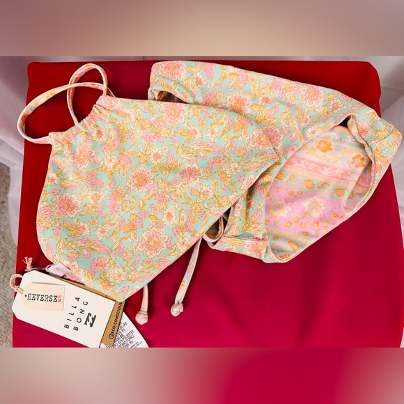Billabong Girl's Layered with Love Reversible High Neck Two-Piece Swim Set 7 NWT - Picture 5 of 9